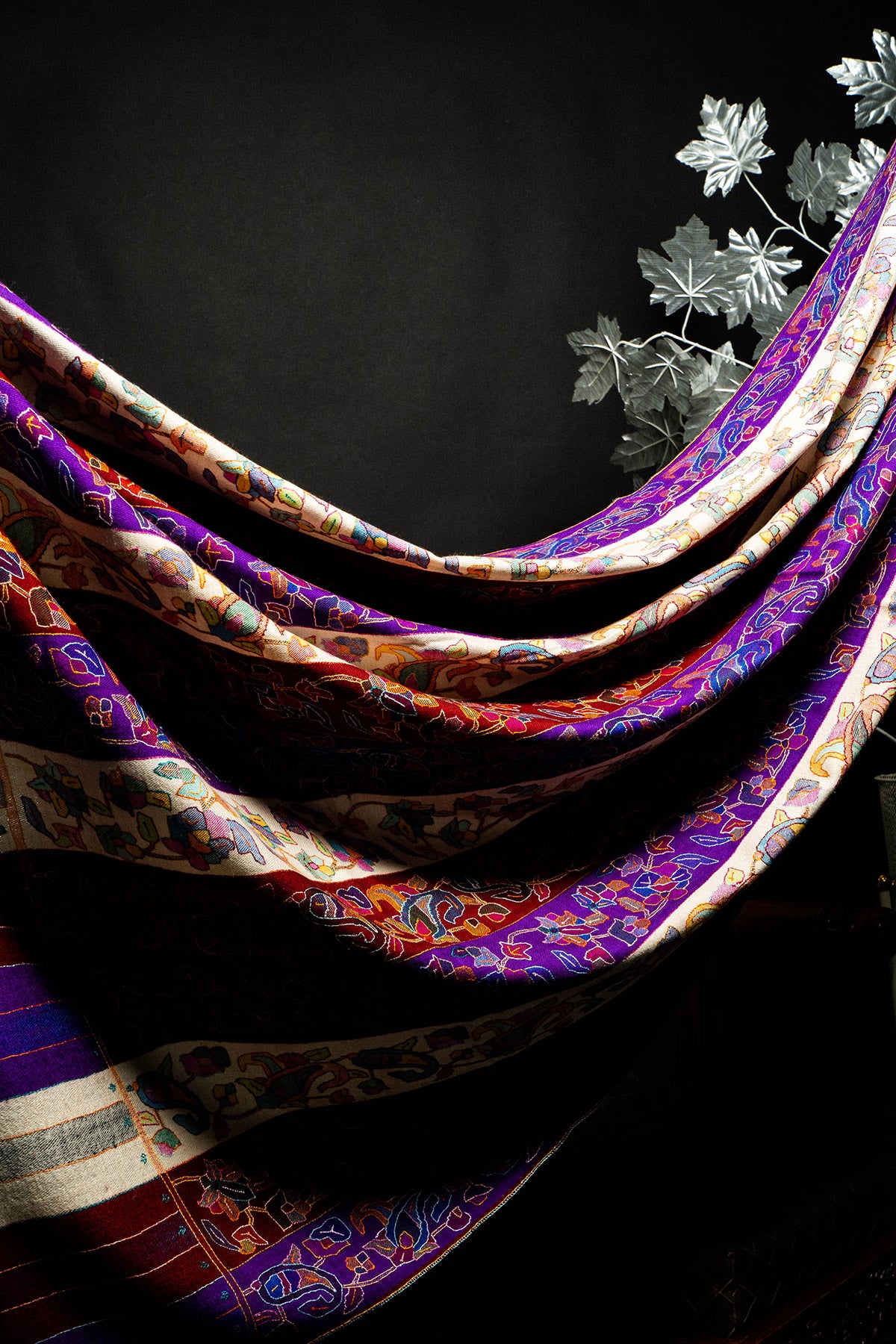 Stripes Kani Multicolour Jamawar Pashmina Shawl