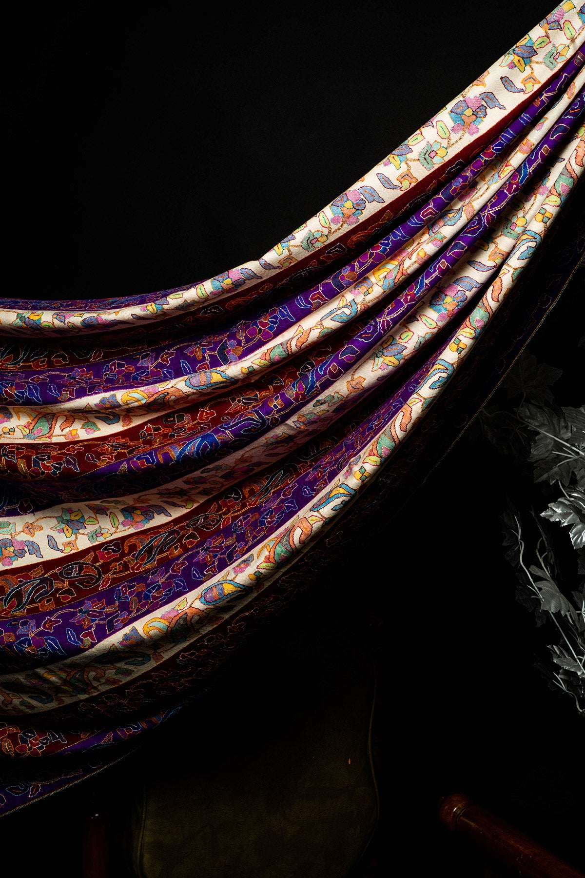 Stripes Kani Multicolour Jamawar Pashmina Shawl