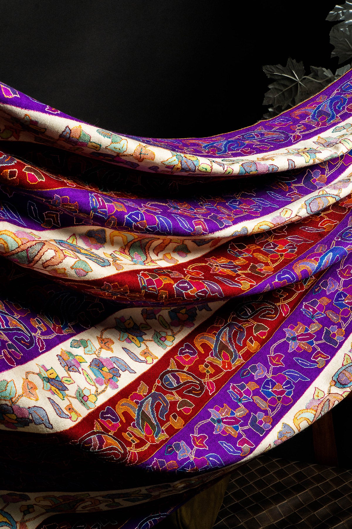 Stripes Kani Multicolour Jamawar Pashmina Shawl