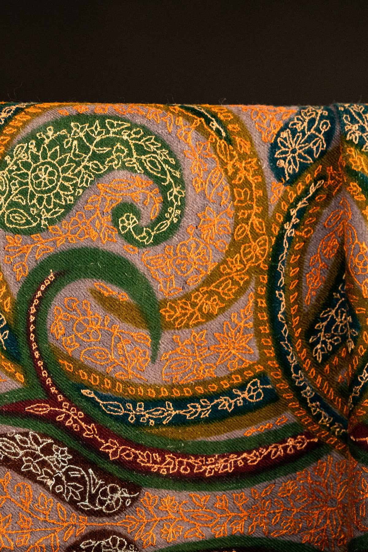 Multicolour Printed Sozni Embroidered Jamawar Pashmina Shawl