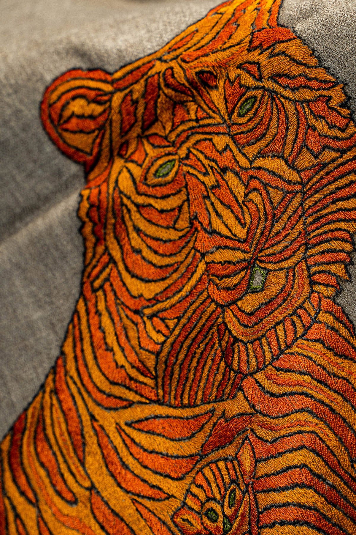 Natural Palladar Embroidered Antique Pashmina Shawl