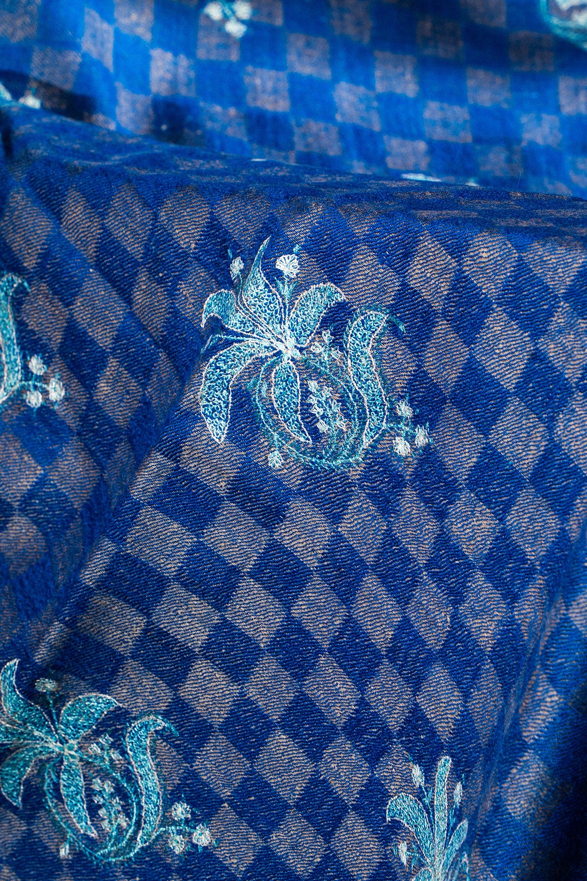 Natural Palladar Sozni Embroidered Pashmina Shawl